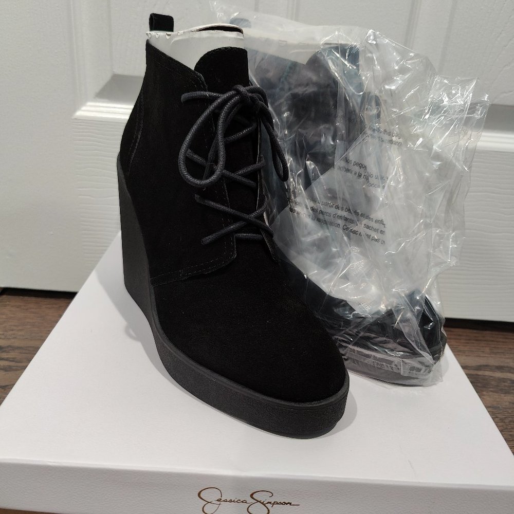 Jessica Simpson Mesila Wedge Bootie in Black NIB